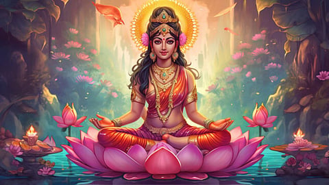 माता लक्ष्मी की पूजा, नीलकमल का महत्व