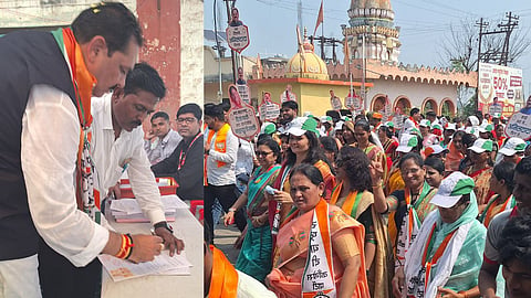 समर्थकों के साथ नामांकन दाखिल करने पहुंचे मंत्री अनिल पाटिल, जमकर किया शक्ति प्रदर्शन