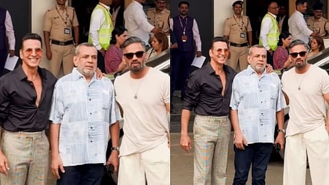 Akshay Kumar Suniel Shetty Paresh Rawal spotted together at airport