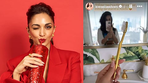 Kiara Advani golden toothbrush Photo went viral