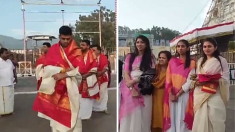 महायुति के नेता पूजा-अर्चना के लिए तिरुपति बालाजी पहुंचे