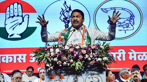 नाना पटोले ने अकोला में जनसभा को संबोधित किया।
