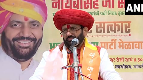 हरियाणा के मुख्यमंत्री नायब सिंह सैनी ने पुणे में जनसभा को संबोधित किया।
