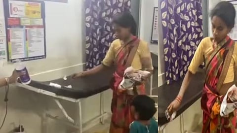 गर्भवती आदिवासी महिला से मृत पति का बिस्तर साफ कराया