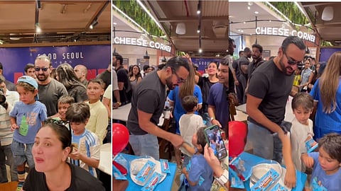 Kareena son Jeh pounces on chocolates at MrBeast event father Saif watches his actions and steps back