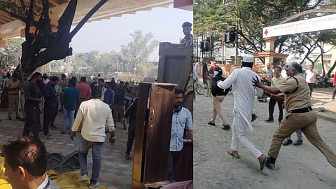 नागपुर में अतिक्रमण पर चला NMC का डंडा, कार्रवाई के दौरान पुलिस और दुकानदारों के बीच हुई झड़‍प