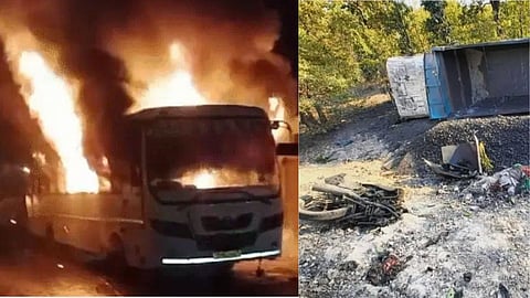 MP: सिंगरौली में सड़क हादसे में 2 लोगों की मौत के बाद भड़की हिंसा, भीड़ ने 11 वाहन में लगाई आग, कई पुलिसकर्मी घायल