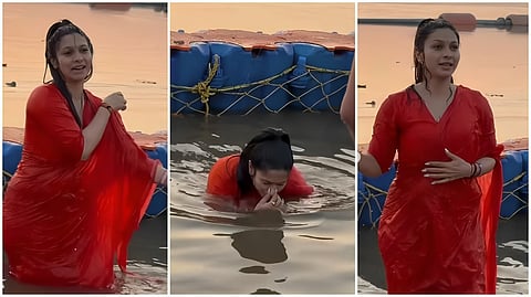 महाकुंभ पहुंचीं तनीषा मुखर्जी, संगम में लगाई पवित्र डुबकी