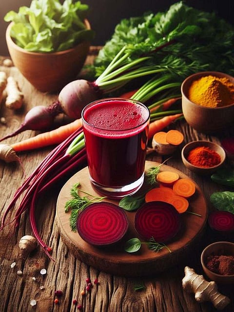 Carrot and beetroot juice