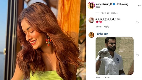 Avneet Kaur Instagram Post Comment Section is full of Virat Kohli Meme