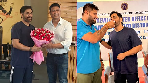 ICC हॉल ऑफ फेम में शामिल होने पर JSCA ने धोनी को किया सम्मानित, सौरभ तिवारी ने केक खिलाकर दी बधाई
