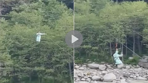 मौत के मुहाने तक खींच ले गई मस्ती...जिपलाइन टूटने से 30 फीट गहरी खाईं में गिरी बच्ची, सामने आया हादसे का लाइव VIDEO