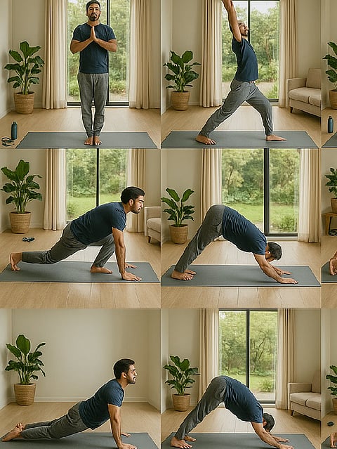 surya namaskar steps