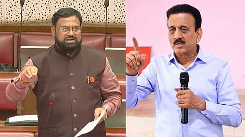 MLA Sudhakar Adbale and Minister Girish Mahajan