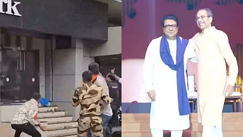 एक तरफ तो महाराष्ट्र में दोनों ठाकरे बंधु एक साथ आ रहे है और दूसरी ओर मनसे कार्यकर्ता तोड़फोड़ कर रहे है। महाराष्ट्र में भाषा को लेकर जल्द ही कोई बड़ा विवाद होने की संभावना गहरती जा रही है।