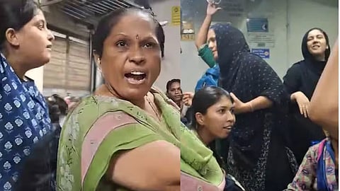 Mumbai local train VIDEO viral Dispute between women over Marathi language