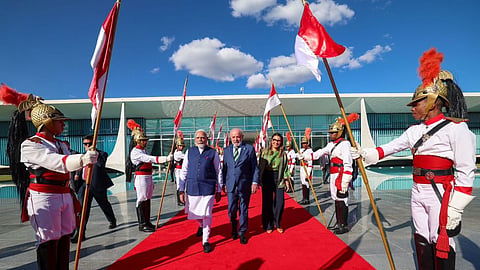 प्रधानमंत्री नरेंद्र मोदी अपनी ग्लोबल साउथ यात्रा के दौरान ब्राजील भी पहुंचे थे।