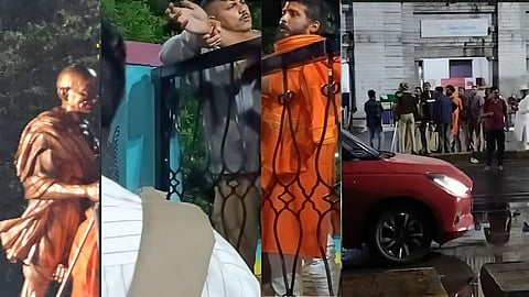 महात्मा गांधी की प्रतिमा को नुकसान पहुंचाने की कोशिश