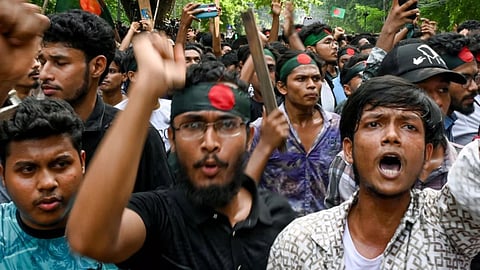 bangladeshi students take protest for permanent campus of ravindranath university