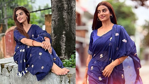 अक्षरा सिंह का नीली साड़ी में एलीगेंट लुक, फैंस बोले- क्लासिक ब्यूटी तो इसे कहते हैं