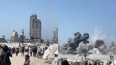 Israel Attack on Gaza: इजरायली सेना ने शनिवार को गाजा शहर में एक आवासीय टावर को ध्वस्त कर दिया। इससे एक दिन पहले इजरायल ने सैन्य अभियान बढ़ाते हुए एक अन्य ऊंची इमारत को ध्वस्त कर दिया।