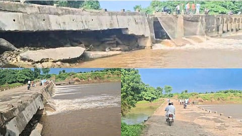 Amravati News: भारी बारिश के कारण पूर्णा नदी में बाढ़ आ गई थी। वाठोडा के शुक्लेश्वर में पुल के ऊपर से चार दिनों से पानी बह रहा था। पुल के खस्ताहाल होने के बावजूद यातायात अभी भी शुरू है।