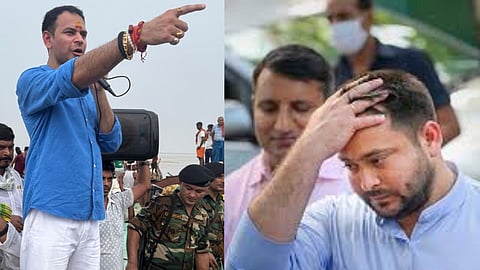 लालू की दोनों संतानों में सियासी घमासान, राघोपुर पहुंचकर तेज ने तेजस्वी के खिलाफ किया जंग का ऐलान