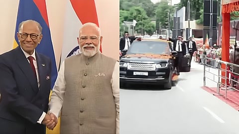 pm-modi-varanasi-visit-roadshow-mauritius-pm-navin-ramgoolam-bilateral-meeting
