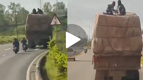 solapur-dhule-highway-robbery-moving-truck-robbers-tear-truck-tarpaulin-video-viral