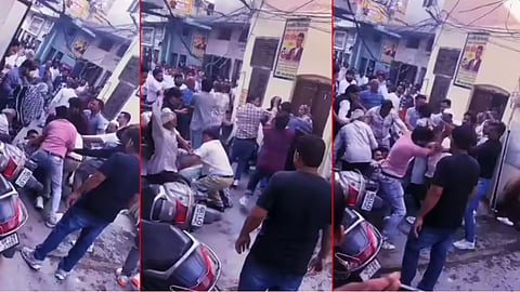कोर्ट परिसर बना कुरुक्षेत्र! पति-पत्नी का विवाद सुलझाने आए परिजनों में महाभारत, VIDEO हुआ वायरल