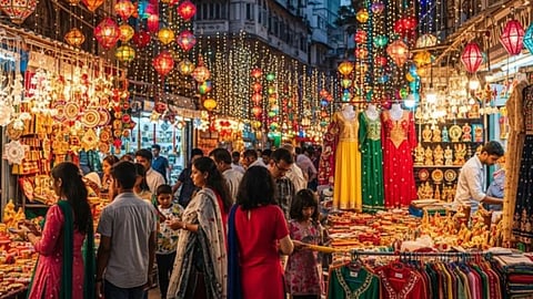 इस दिवाली देशभर में 6 लाख करोड़ रुपये का रिकॉर्डतोड़ व्यापार हुआ, जिसमें 87% ग्राहकों ने स्वदेशी वस्तुएं खरीदीं। मुंबई में अकेले 70 हजार करोड़ का कारोबार दर्ज किया गया है।