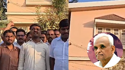 णपतराव देशमुख के घर पर शराब की बोतल फेंके