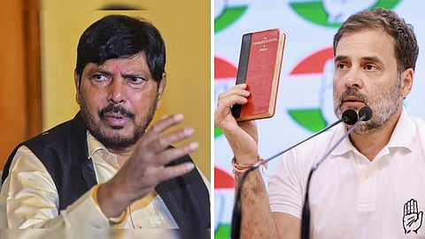 RPI के अध्यक्ष और केंद्रीय सामाजिक न्याय राज्य मंत्री रामदास आठवले ने Rahul Gandhi पर जमकर हमला बोला है। उन्होंने राहुल गांधी पर पलटवार करते हुए कहा है कि देश डॉ बाबासाहेब आंबेडकर के संविधान के अनुसार ही चलता है।