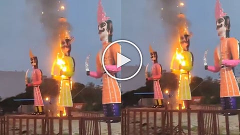 शाम को होना था रावण दहन...शराबियों ने सुबह ही लगा दी आग, भोपाल से सामने आया VIDEO