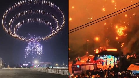 अचानक आसमान से बरसने लगे आग के गोले, चारों तरफ मची अफरा-तफरी, चीन से आया डराने वाला वीडियो