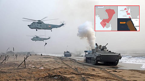 India's major tri-service military exercise has caused panic in Pakistan, with several air routes temporarily suspended