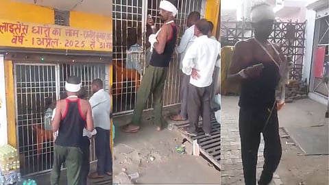 shahjahanpurpatient-escaped-hospital-with-urine-bag-and-head-bandage-to-drink-liquor-viral-video