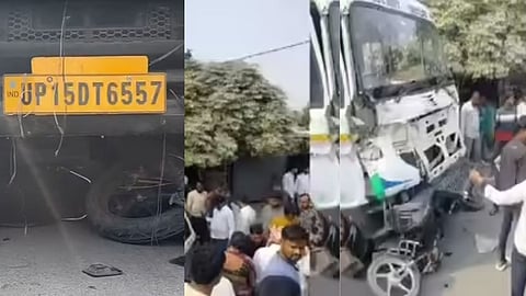 Major accident NH-27 in bihar Motihari runs over bike 5 people died dozen injured