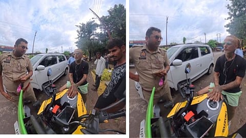 police and fitness vloger talks viral while helmet checking