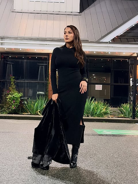 Shehnaaz Gill Black Outfit
