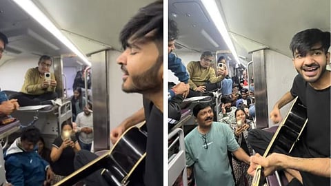 A train coach turned into a mini concert after the band Stone Keys performed live during their Ahmedabad-Lucknow journey