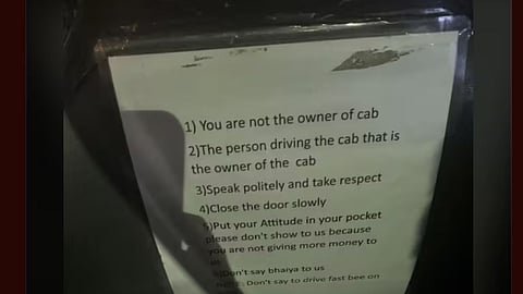 A Bengaluru cab driver’s strict handwritten rules for passengers went viral, sparking debate on rider-driver respect.