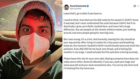 An Indian techie living in London urged people to leave Delhi, calling its air pollution a severe health crisis after struggling to breathe during a short visit.