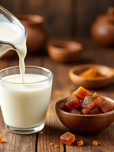 milk and jaggery