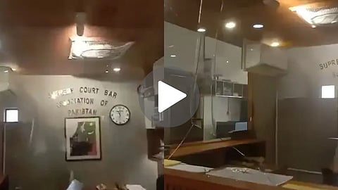 A powerful explosion rocked Pakistan's Supreme Court, injuring 12 people and causing widespread chaos; watch the video.