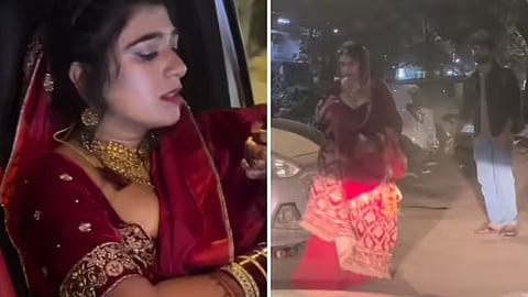 A viral video showing a bride meeting her ex-boyfriend just hours before her wedding has sparked massive debate online.