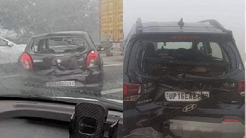 Greater Noida 6 Vehicles Collided One After One