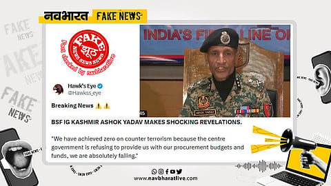The viral video of BSF IG Ashok Yadav was found to be a deepfake, and he never made the claims shown in it.