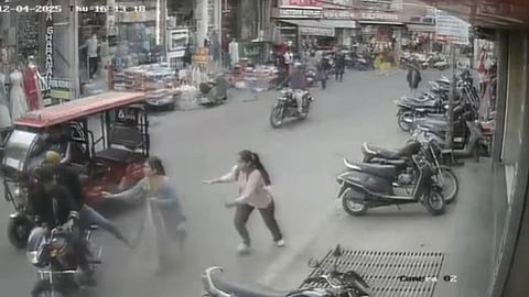 In Jaipur, two bikers stole ₹50,000 that fell from a woman’s jacket while shopping, an incident captured on CCTV.