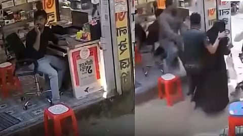 Despite strong earthquake tremors, a lover continued talking on the phone, and his unbothered loyalty has amused social media users.